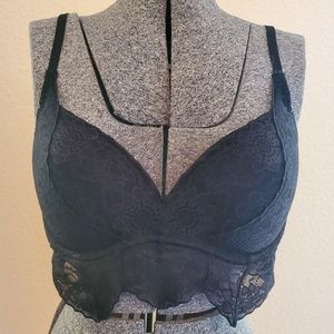 PINK black lacy bralette